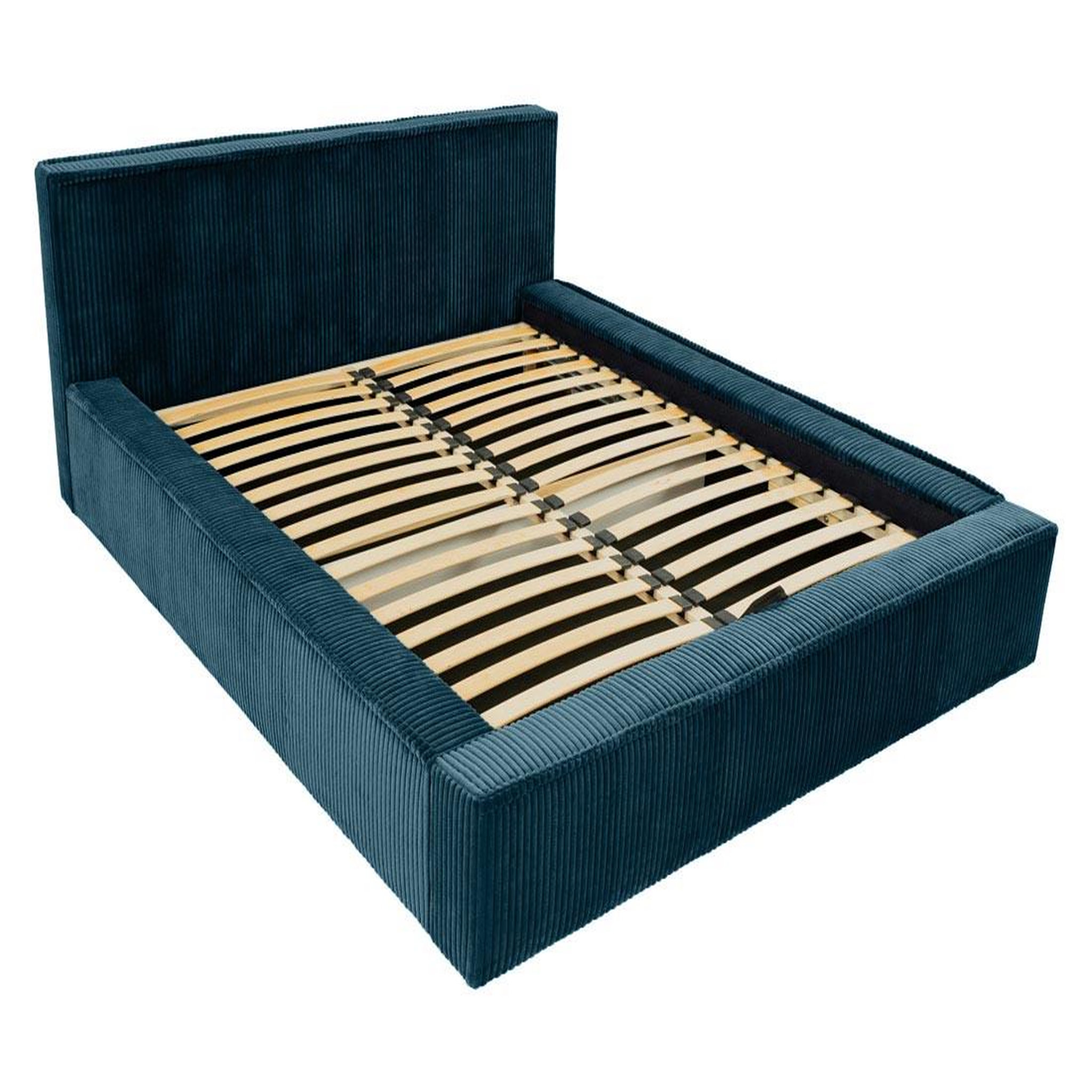 Voir la diapositive 3 : BEST MOBILIER Swan - lit coffre - 180x200 cm - sommier inclus - en velours côtelé grosses côtes