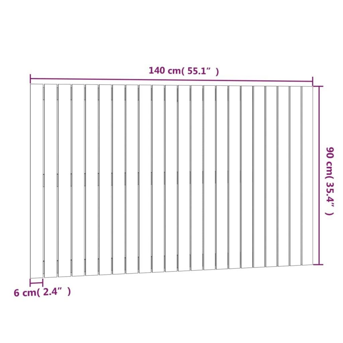 VIDAXL Tete de lit murale Blanc 140x3x90 cm Bois massif de pin