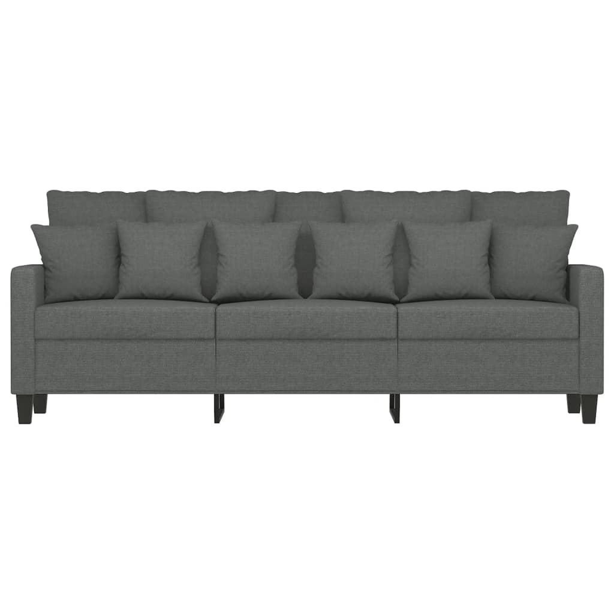 Voir la diapositive 3 : VIDAXL Canape a 3 places Gris fonce 180 cm Tissu