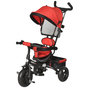 Voir la diapositive 1 : HOMCOM Tricycle enfant évolutif pare-soleil pliable canne  télescopique amovible 92 x 51 x 110 cm acier rouge noir