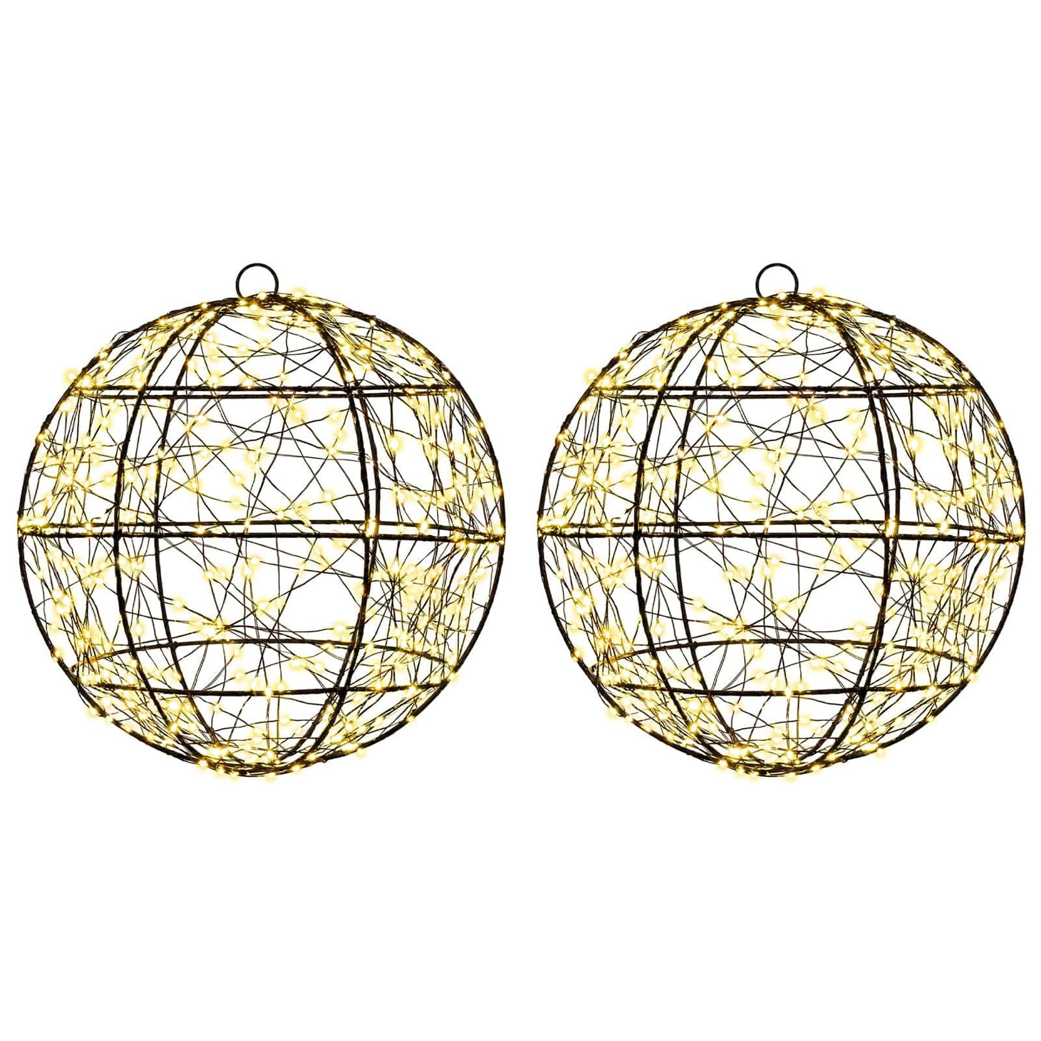 VIDAXL Lumiere de finial de Noël 2 pc 600 LED Blanc chaud Ø 30 x 32 cm