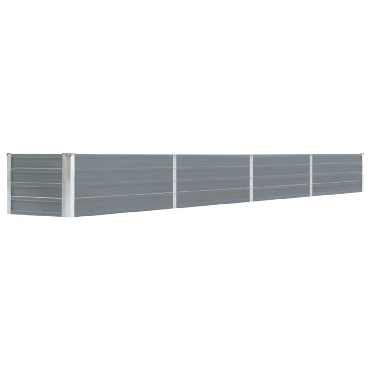 VIDAXL Lit sureleve de jardin Acier galvanise 320x40x45 cm Gris