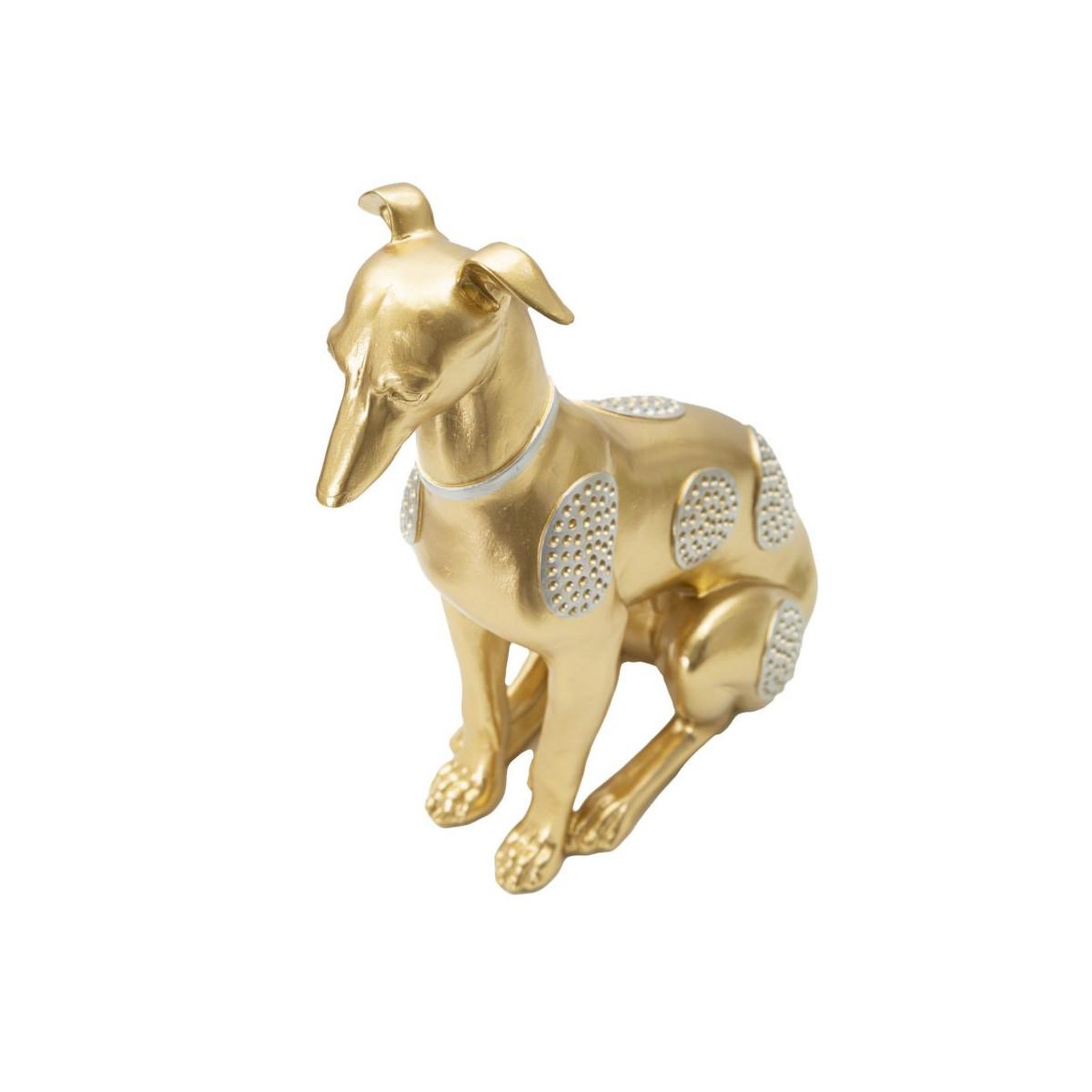 Voir la diapositive 3 : Paris Prix Statuette Design en Résine  Chien Assis  29cm Or