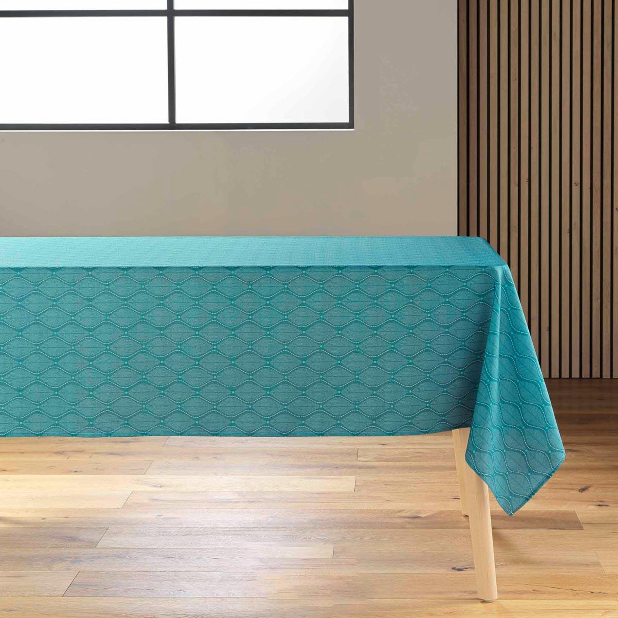 Douceur d'Intérieur Nappe antitache imprimé  ofelis  145x240cm bleu