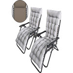 Habitat et Jardin Lot de 2 fauteuils de jardin inclinable zéro gravité avec coussin matelassé  Sintra  - Taupe