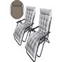 Voir la diapositive 1 : Habitat et Jardin Lot de 2 fauteuils de jardin inclinable zéro gravité avec coussin matelassé  Sintra  - Taupe