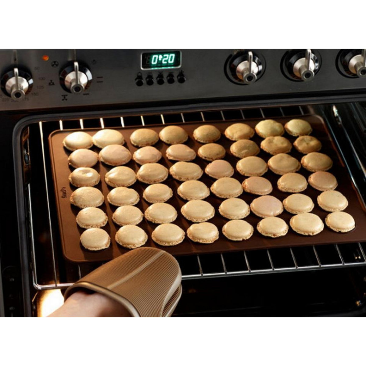 LEKUE Tapis 48 macarons silicone marron - 0231440m02m067