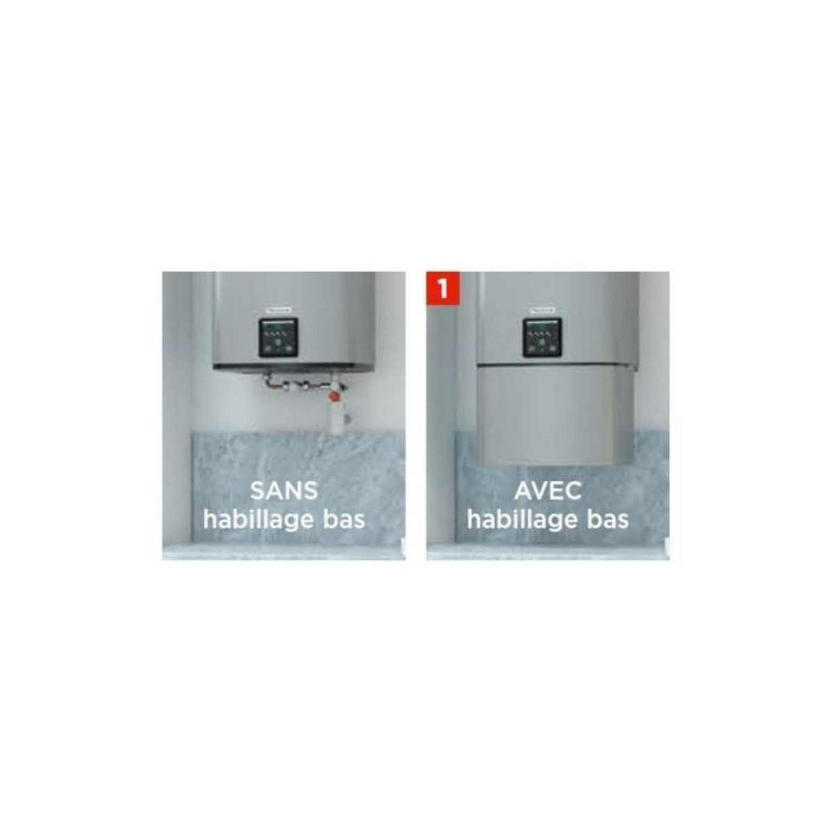 Thermor Habillage bas chauffe eau MALICIO 45 65 80L blanc THERMOR 354648