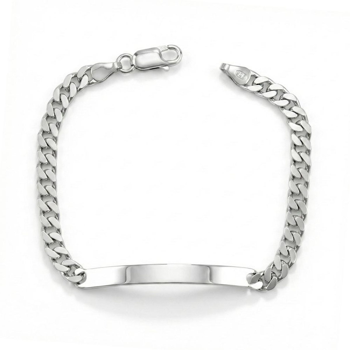 L'ATELIER D'AZUR Gourmette Argent 925/000 - Maille Gourmette - Gravure Offerte - Homme