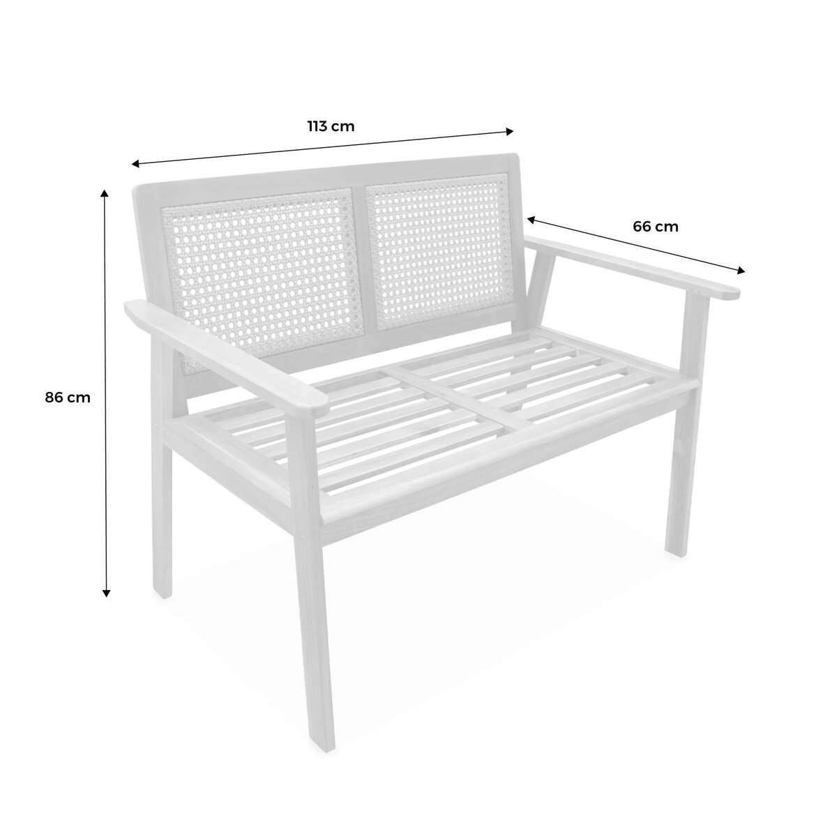 SWEEEK Banc d'extérieur 2 places en bois d'acacia 113x66x86cm MANABI