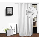 SOLEIL D'OCRE Rideau oeillets en coton lavé 135x250 cm SPIRIT, par Soleil d'Ocre. Coloris disponibles : Vert, Blanc, Jaune, Gris