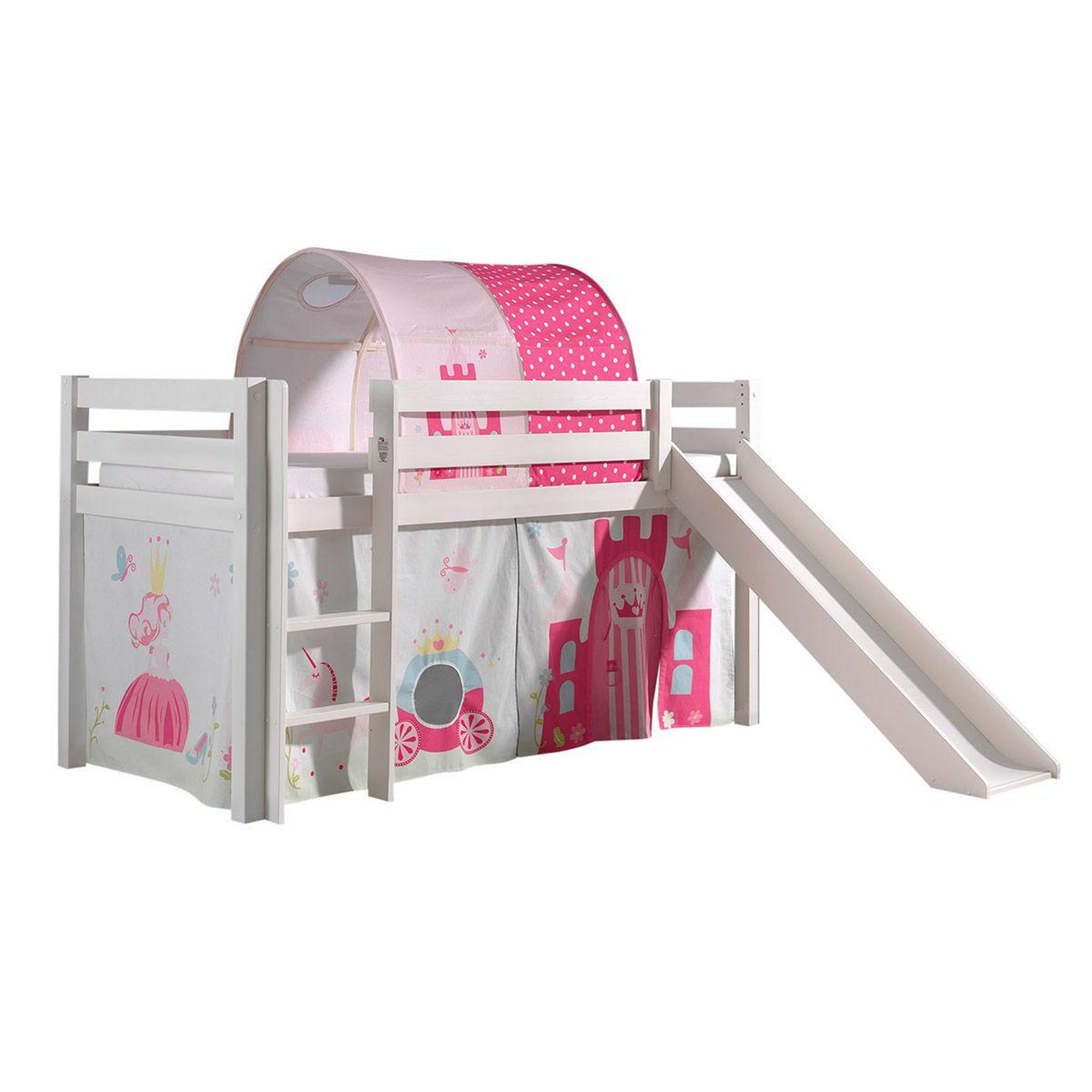 Paris Prix Pack - lit enfant, toboggan, tente & tunnel  pino princesse  blanc