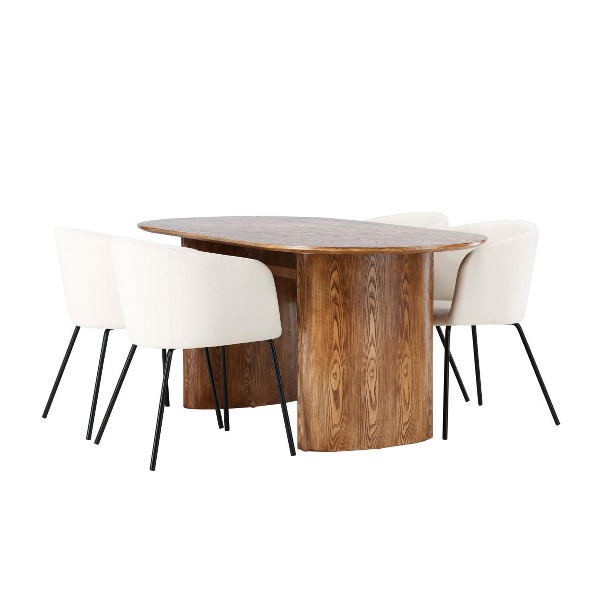 Voir la diapositive 4 : Paris Prix Ensemble table à manger & 4 chaises  isolde & berit  180cm naturel & beige