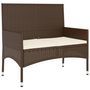 Voir la diapositive 2 : VIDAXL Banc de jardin a 2 places avec coussins Marron Resine tressee