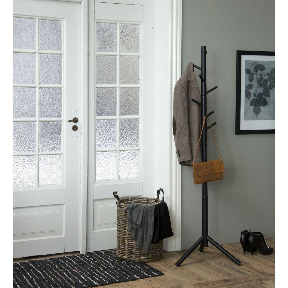 TOILINUX Porte manteau Briman à 7 accroches en bois d'Hévéa