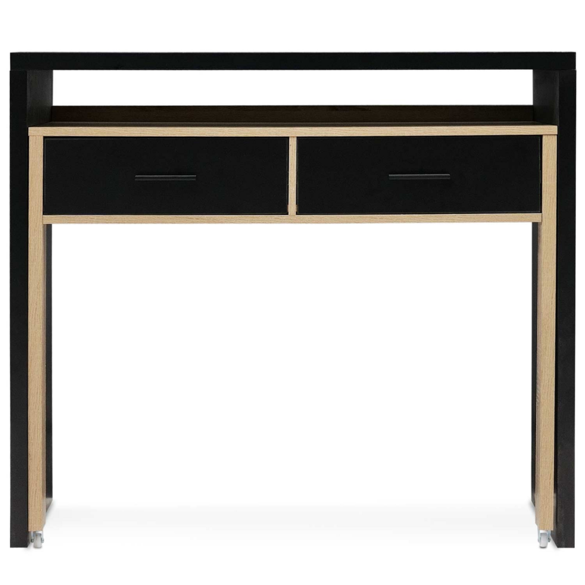 ID MARKET Bureau extensible MAX noir et façon hêtre