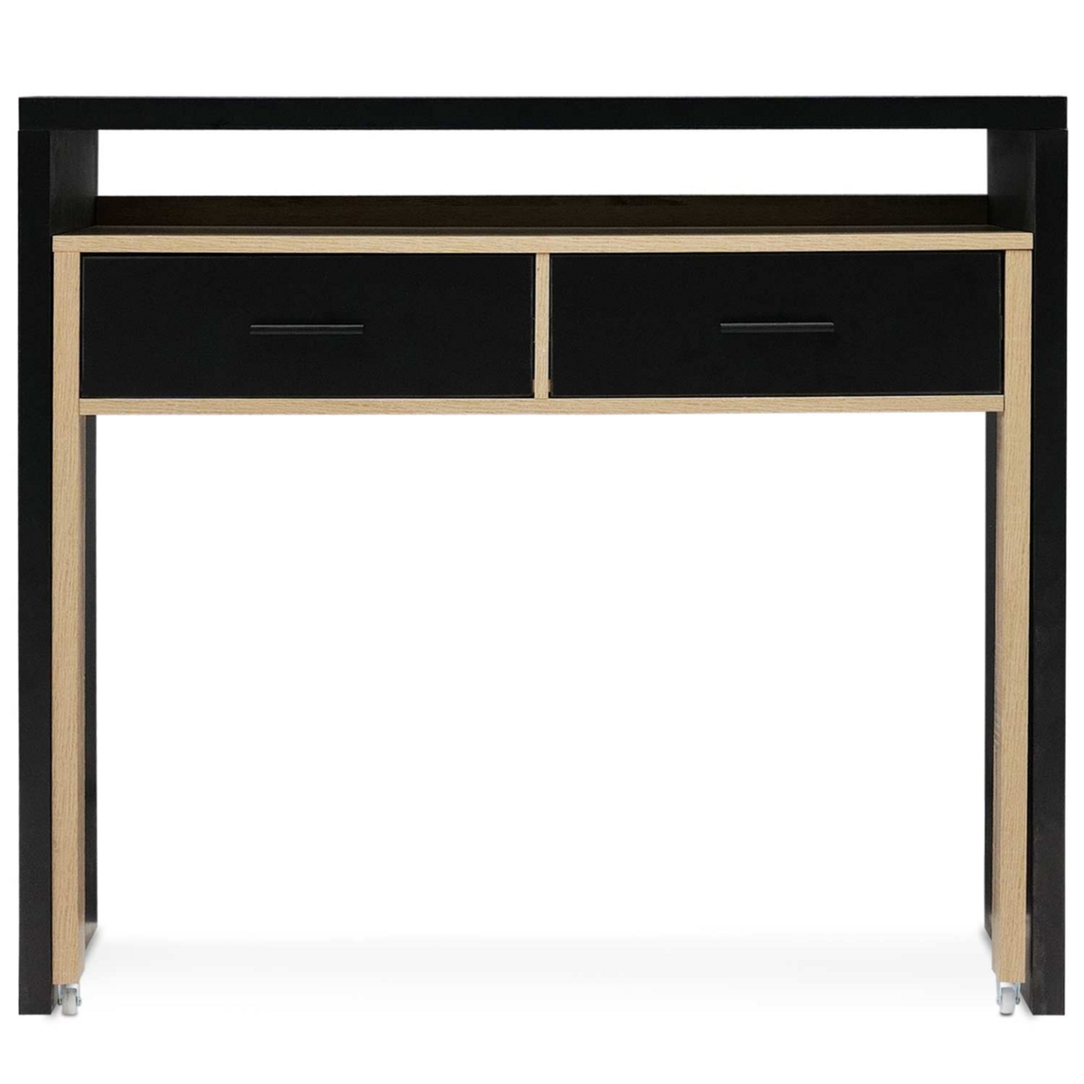 ID MARKET Bureau extensible MAX noir et façon hêtre