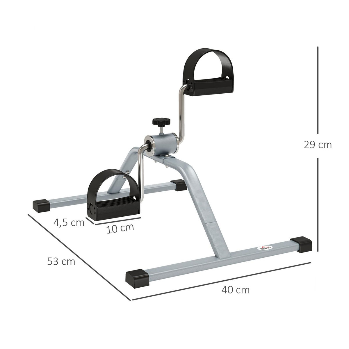 HOMCOM Mini vélo d'appartement résistance réglable acier gris PP noir