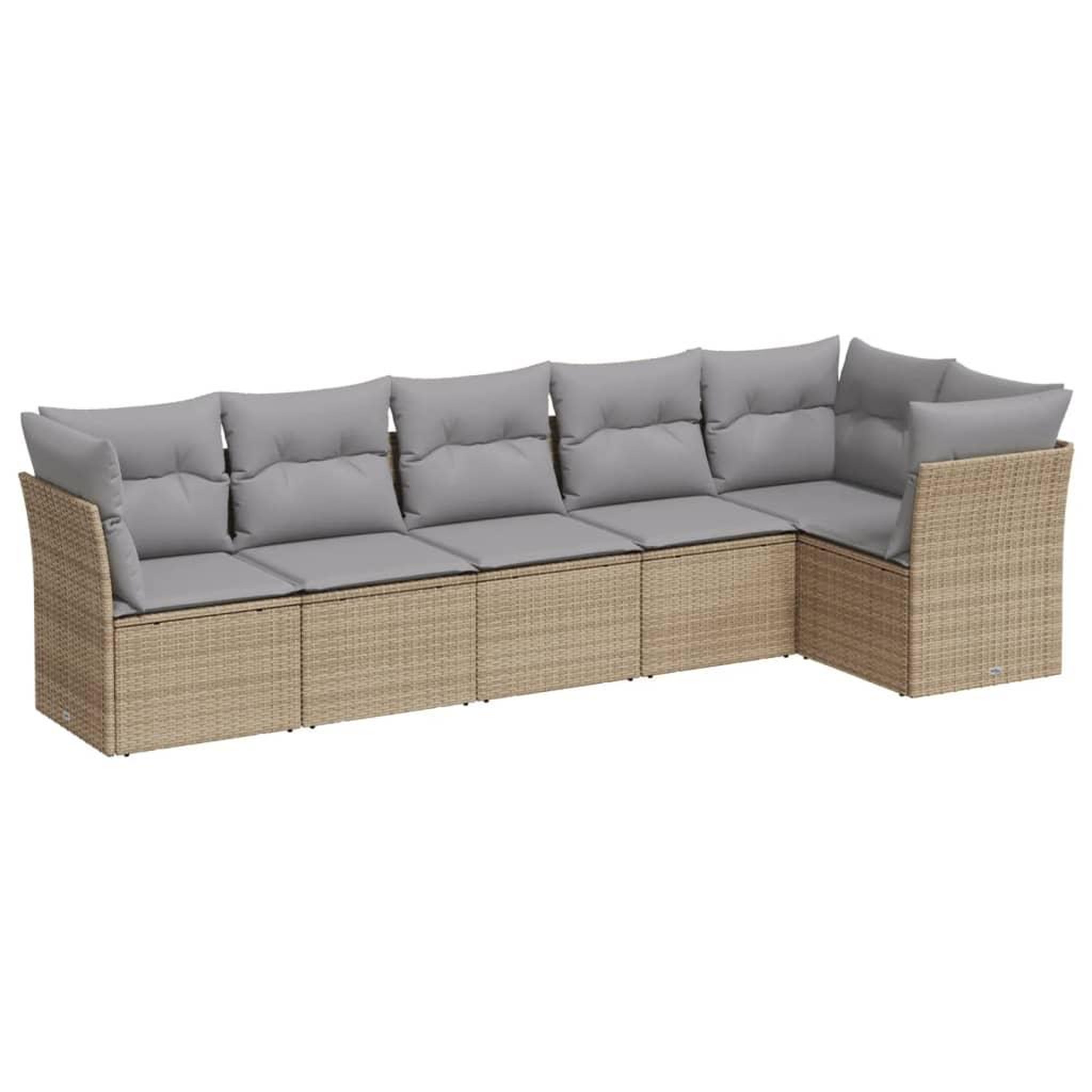 Voir la diapositive 2 : VIDAXL Salon de jardin avec coussins 6 pcs beige resine tressee