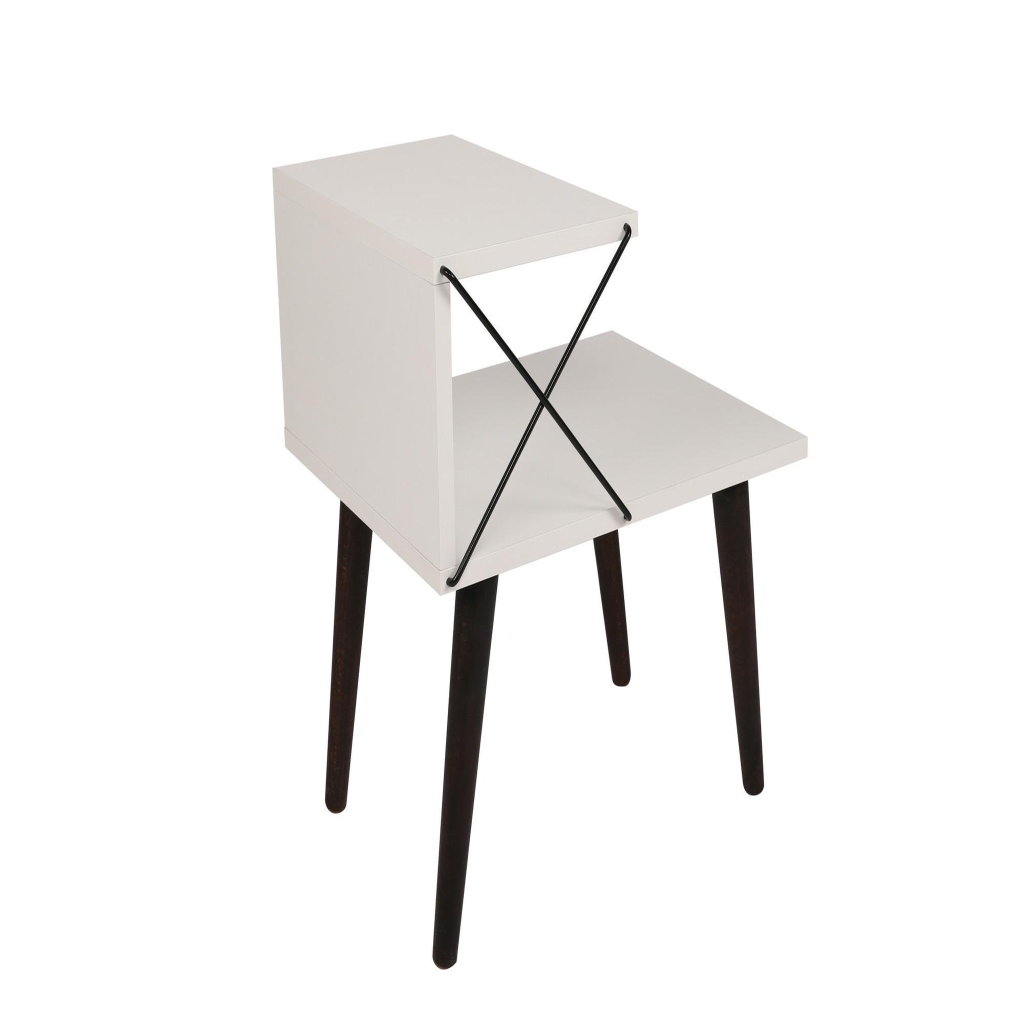 Habitat et Jardin Table de chevet en bois  cross  50 x 40 x 55 cm - blanc