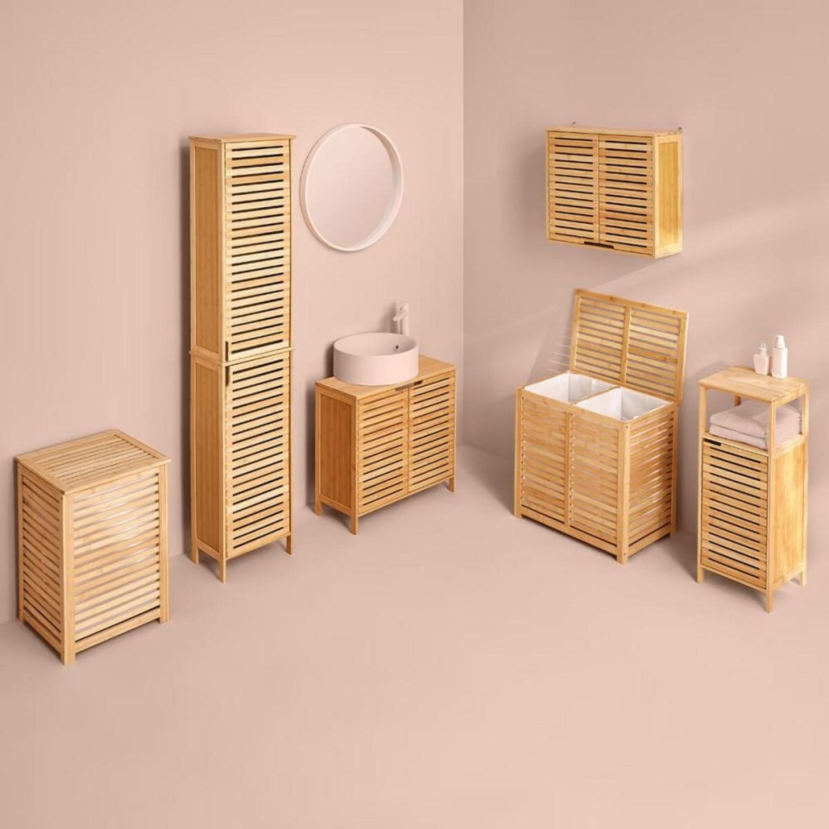ATMOSPHERA Meuble haut de salle de bain Sicela bambou