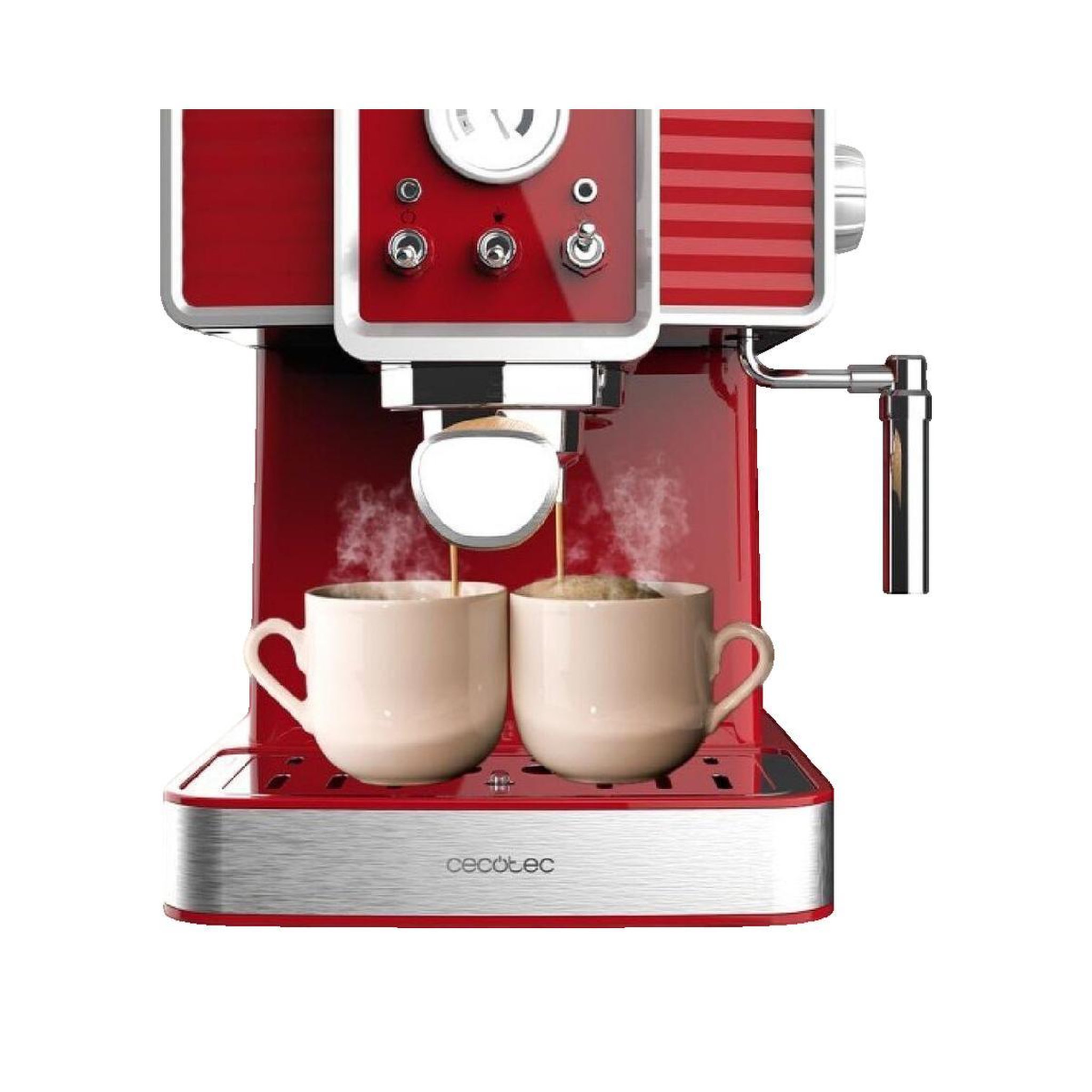 Voir la diapositive 3 : CECOTEC Cafetière express manuelle Cecotec 1350W 20 bars Rouge 1.5L