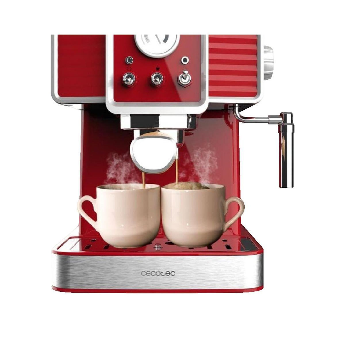 CECOTEC Cafetière express manuelle Cecotec 1350W 20 bars Rouge 1.5L
