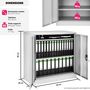 Voir la diapositive 6 : tectake Armoire de classement en métal en acier lâqué époxy gris