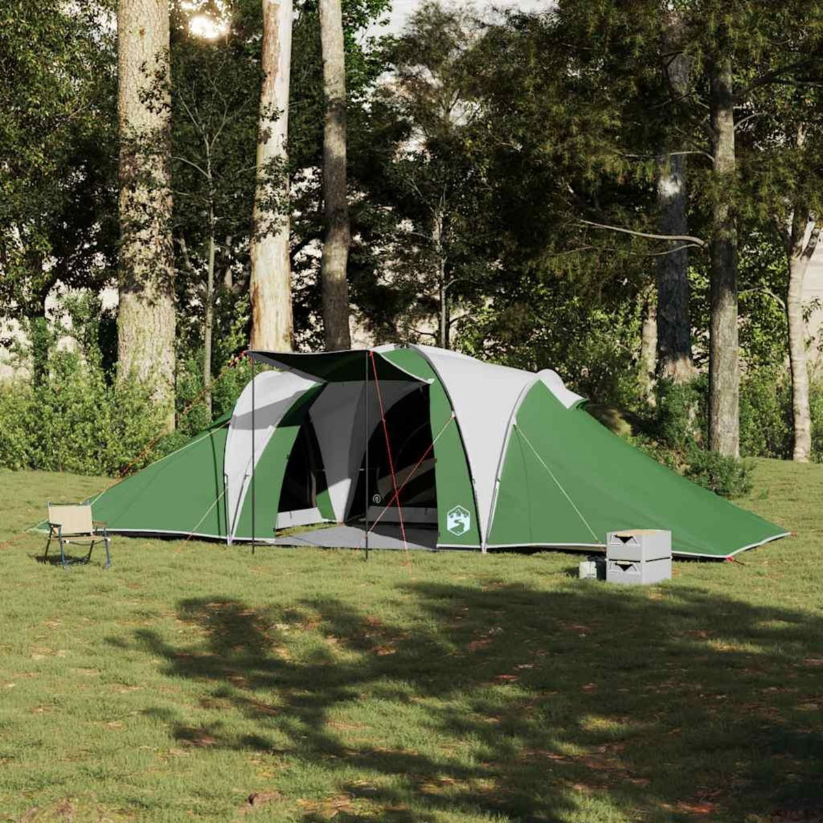 VIDAXL Tente familiale a dome 6 personnes vert impermeable