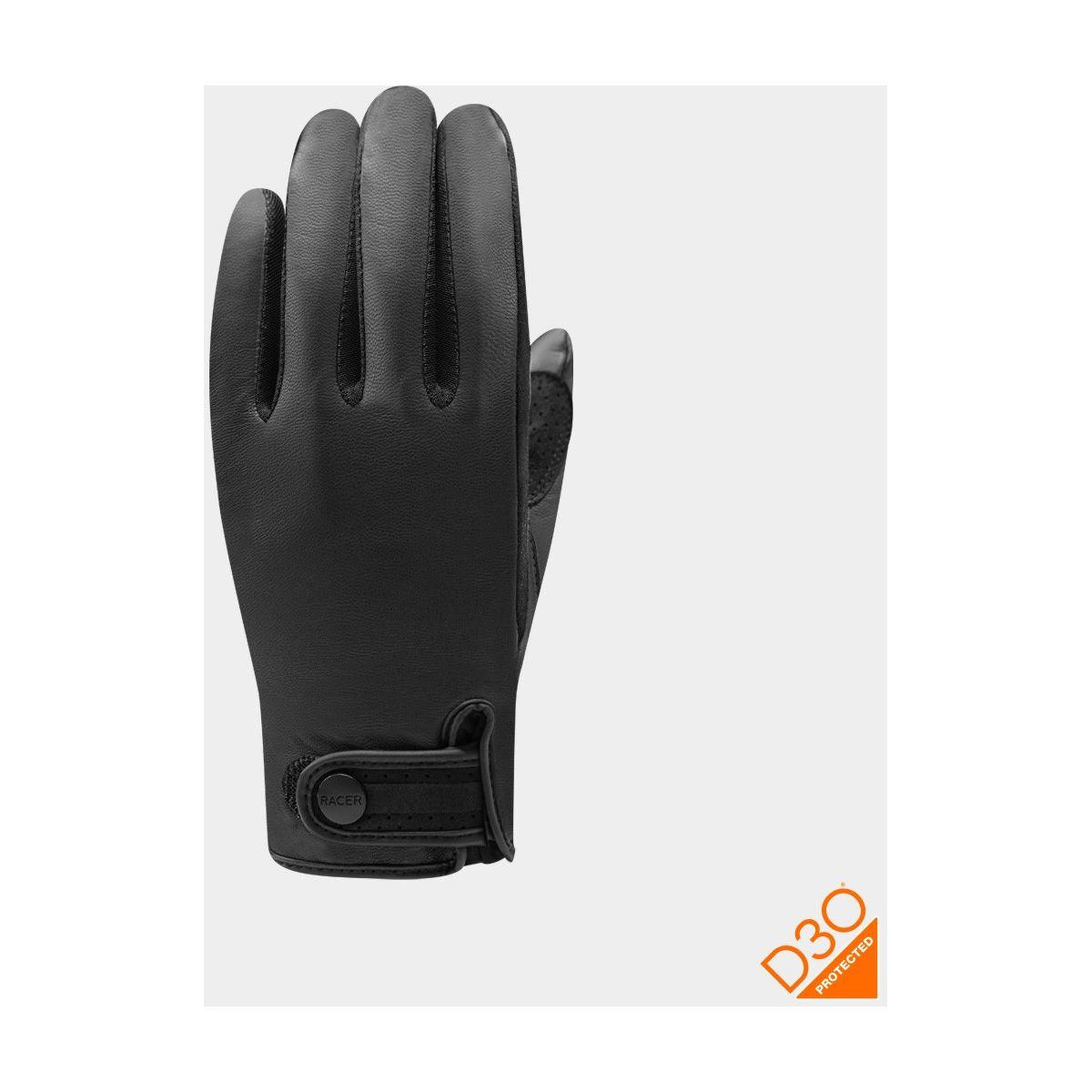 RACER Gant mayfield 2 femme cuir noir l/9