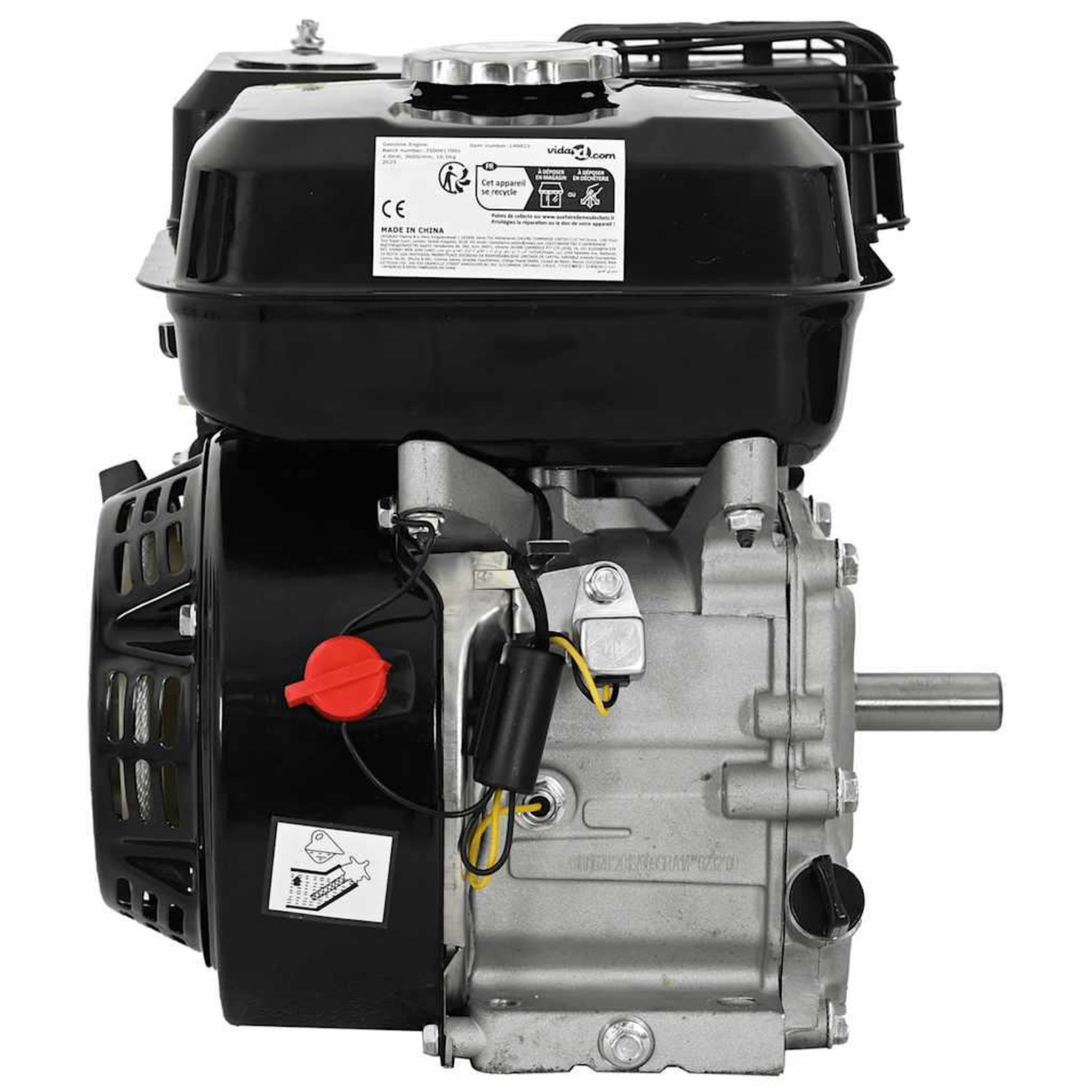 Voir la diapositive 2 : VIDAXL Moteur a essence 6,5 CH 4,8 kW Noir