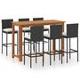 Voir la diapositive 2 : VIDAXL Ensemble de bar de jardin avec coussins 7 pcs Noir