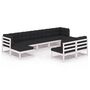 Voir la diapositive 2 : VIDAXL Salon de jardin 9 pcs avec coussins Blanc Bois de pin massif