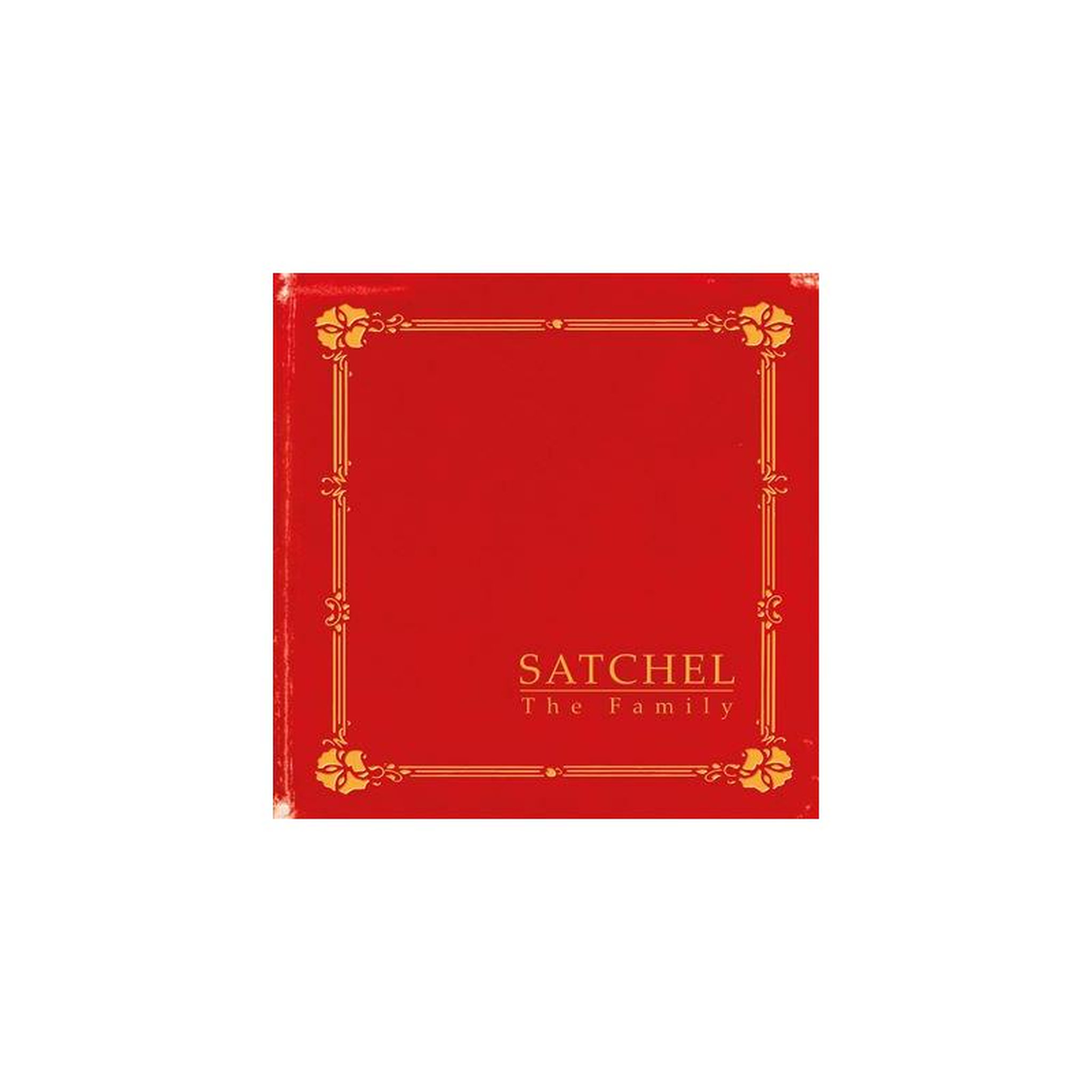 Vinyle couverture de livre style hardcover satchel “the family” rouge et or ornements
