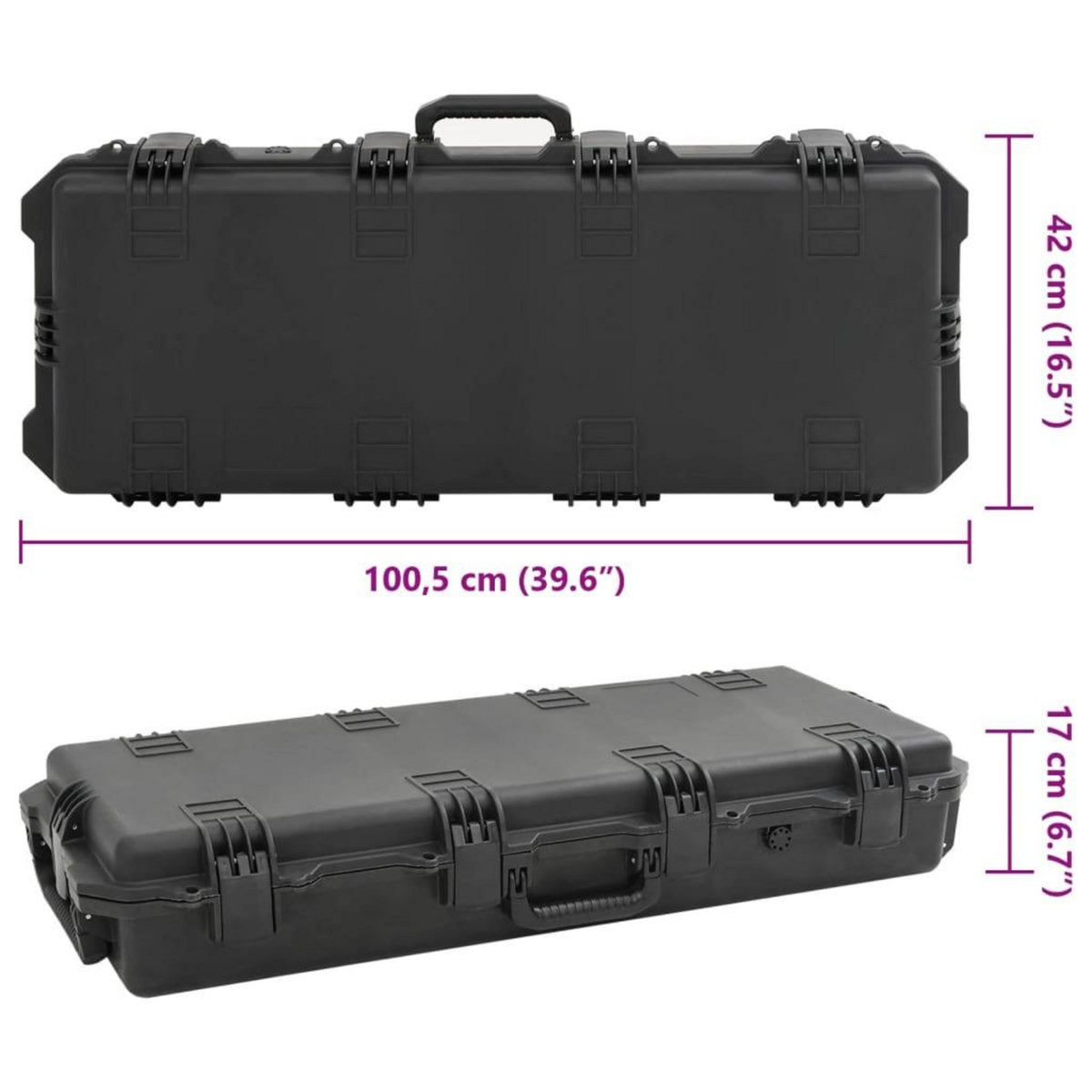 VIDAXL Valise de vol portable Noir 100,5x42x17 cm PP