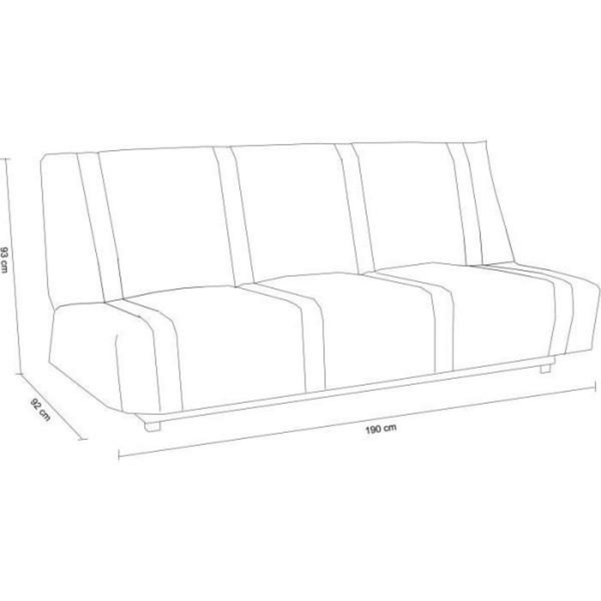 MARKET24 Banquette clic clac 3 places - Bleu canard - 100% coton - L 193 x P 92 cm - LENA