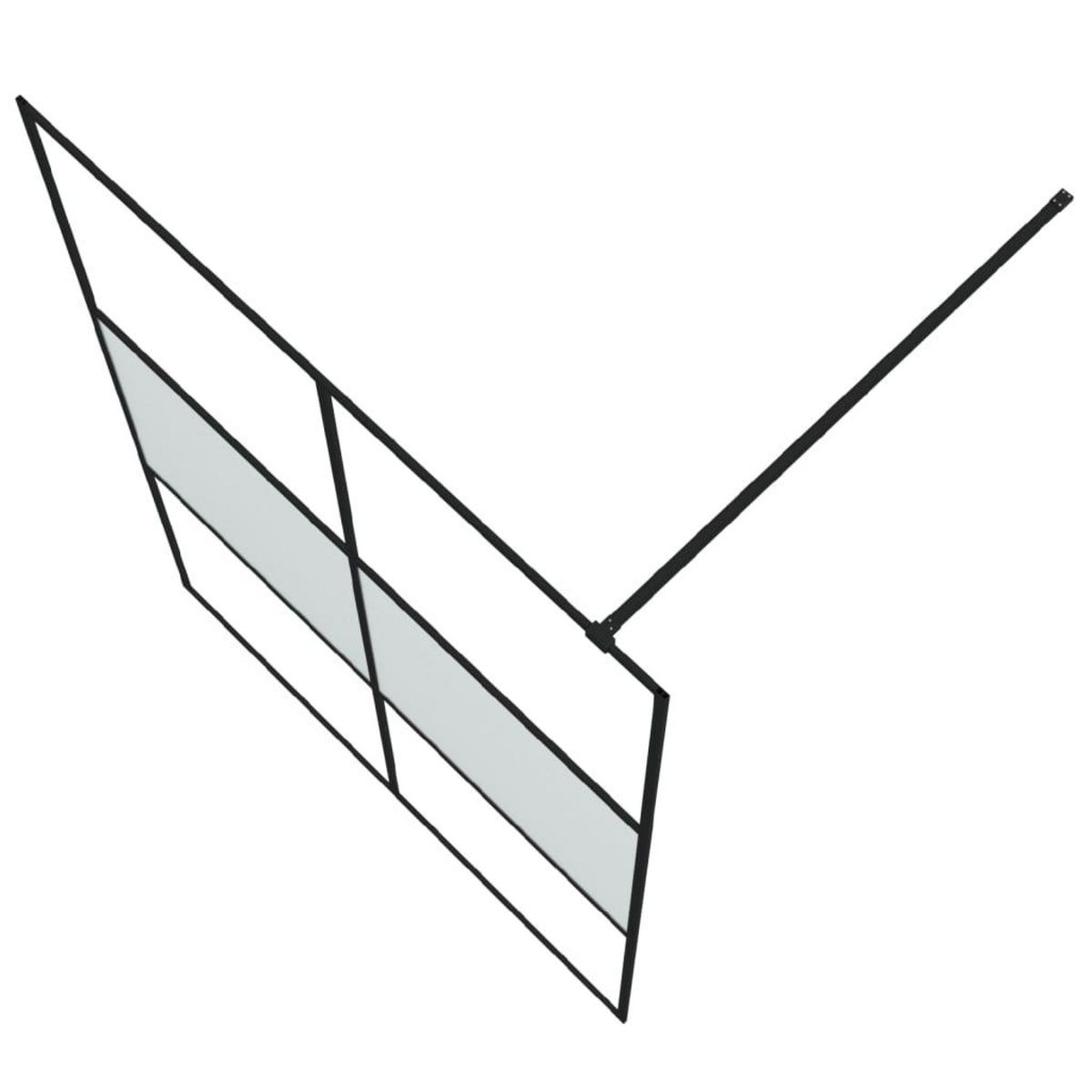 VIDAXL Paroi de douche Noir 140x195 cm Verre ESG demi-depoli