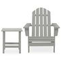 Voir la diapositive 2 : VIDAXL Chaise de jardin Adirondack avec table Bois de sapin Gris