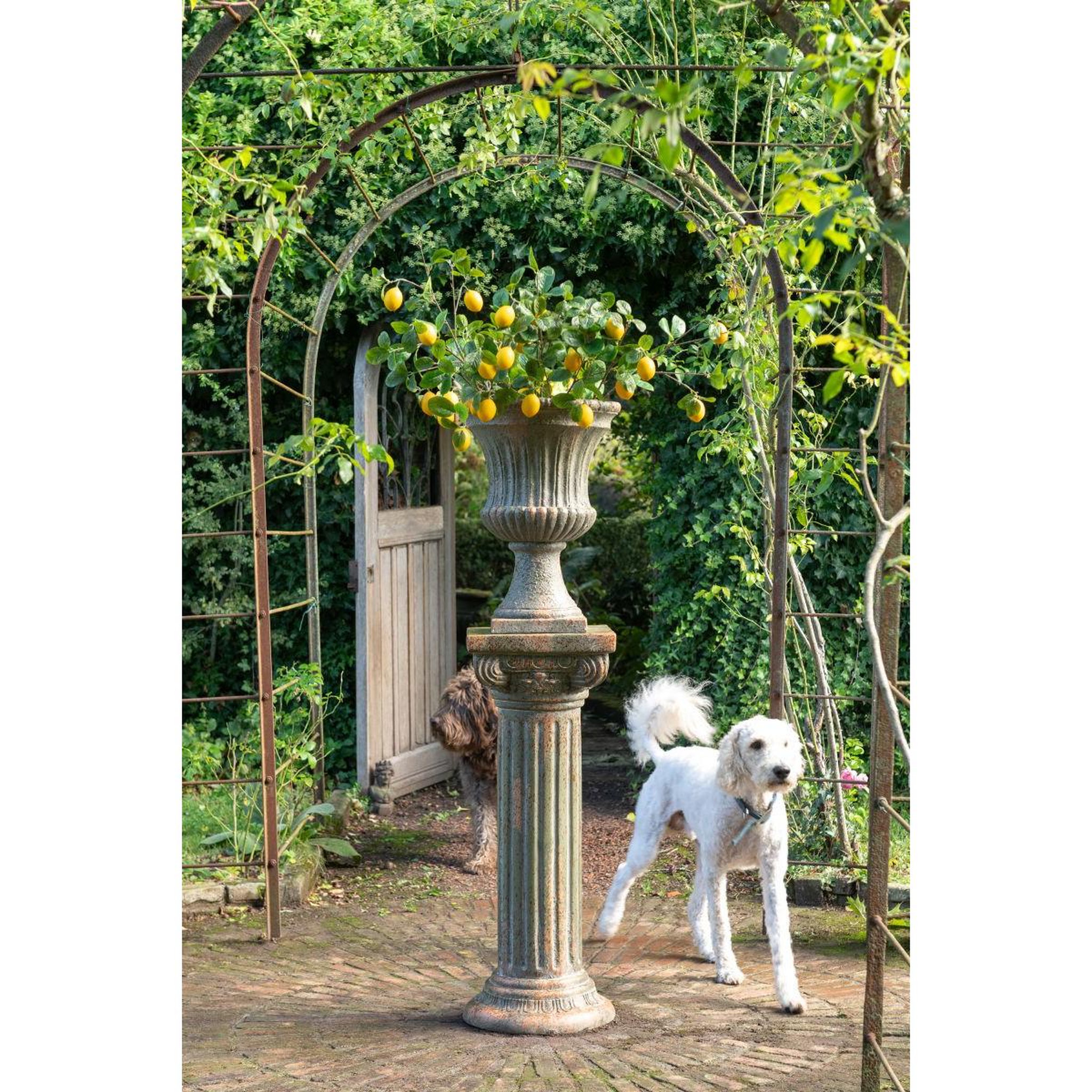 Voir la diapositive 4 : J-LINE Sellette de jardin  antik  92cm vert foncé