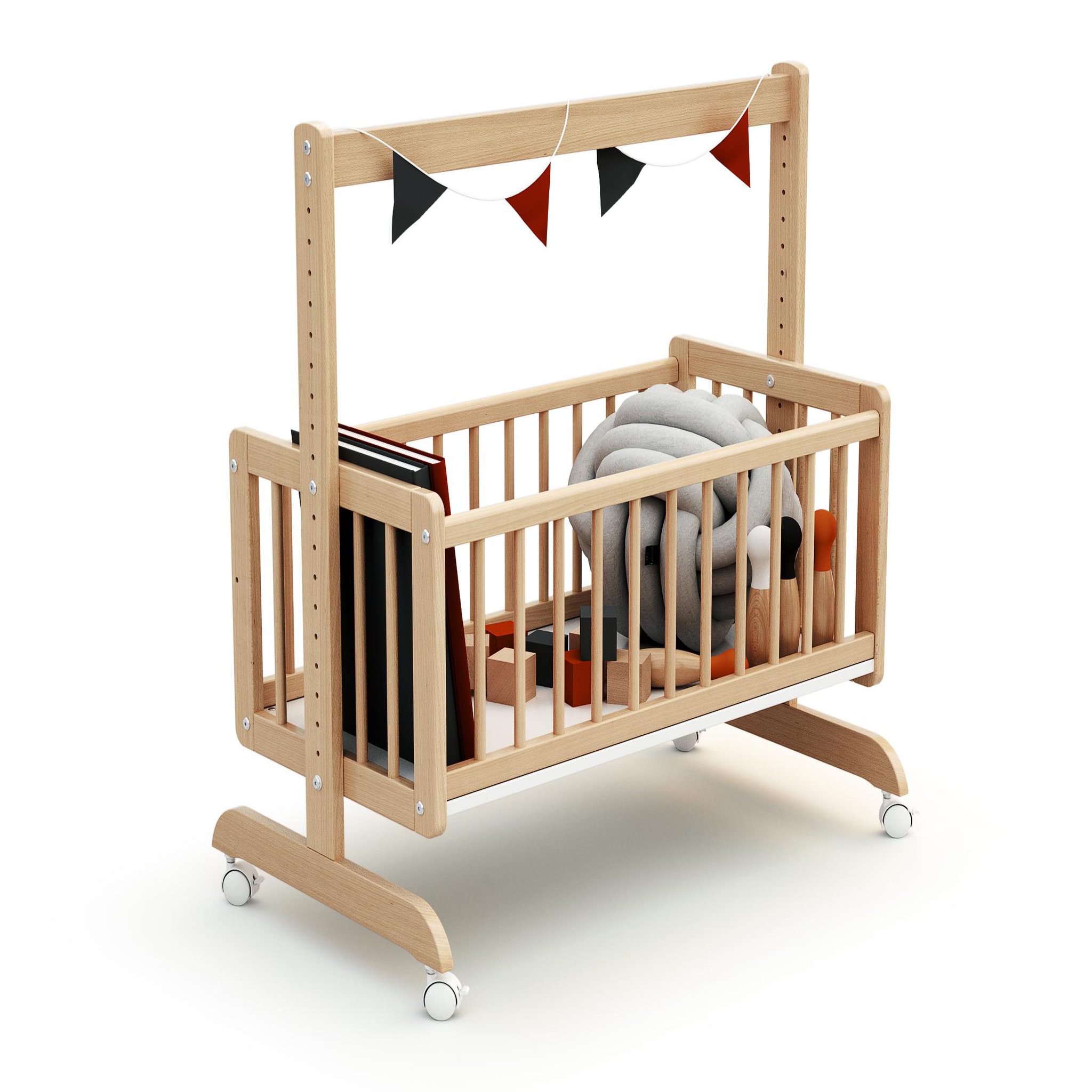 Voir la diapositive 5 : AT4 Berceau cododo évolutif ESSENTIEL en bois
