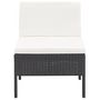 Voir la diapositive 4 : VIDAXL Salon de jardin 3 pcs avec coussins Resine tressee Noir