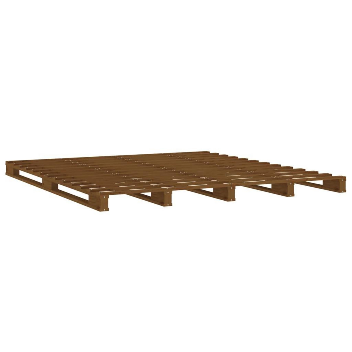 VIDAXL Lit de palette sans matelas marron miel 120x200 cm bois massif