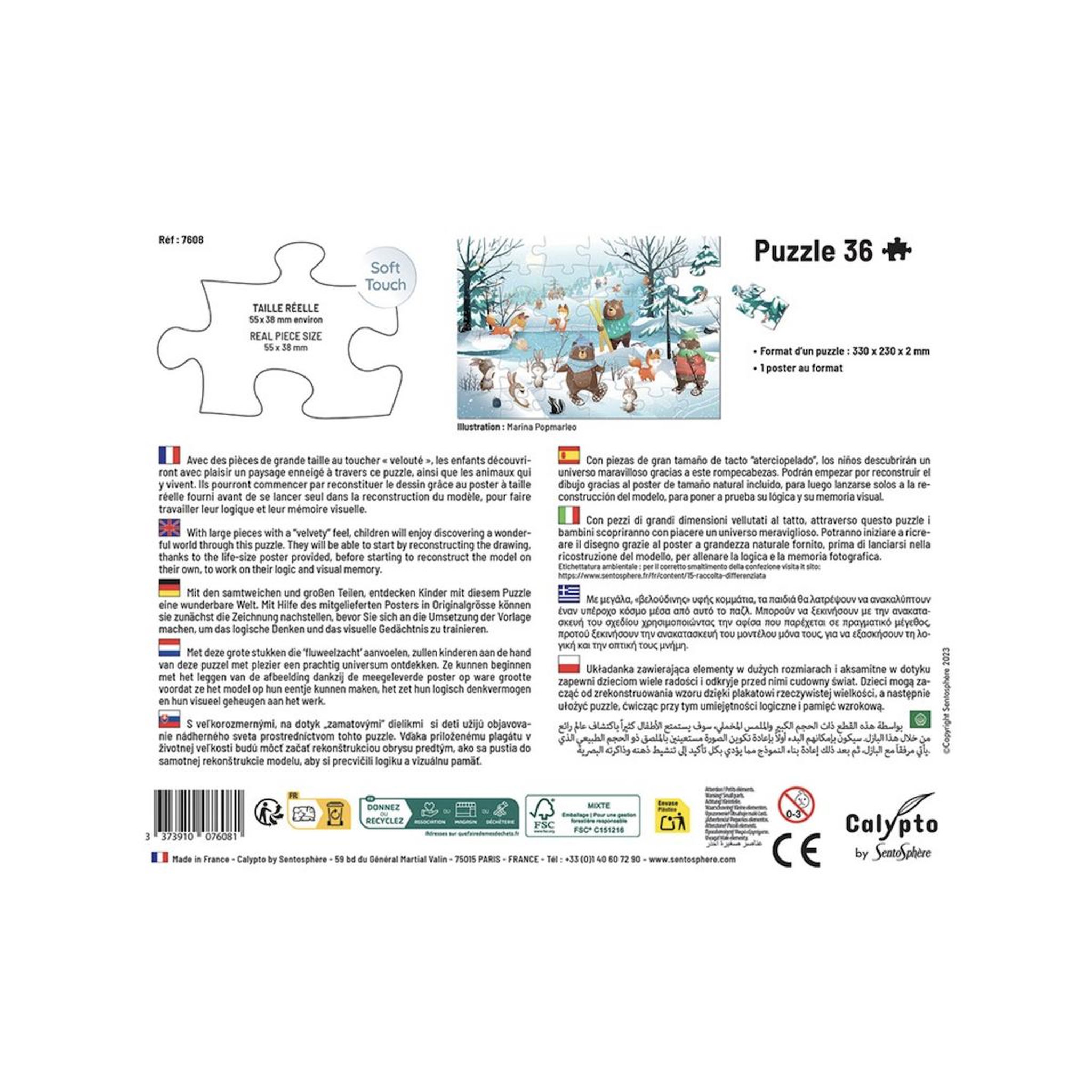 Voir la diapositive 3 : Sentosphere Puzzle 36 pieces - Sous la Neige - Calypto -