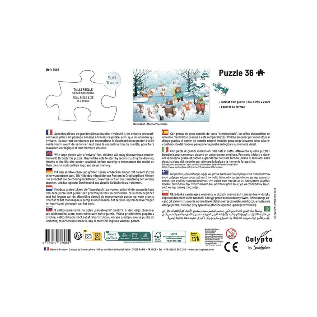 Sentosphere Puzzle 36 pieces - Sous la Neige - Calypto -