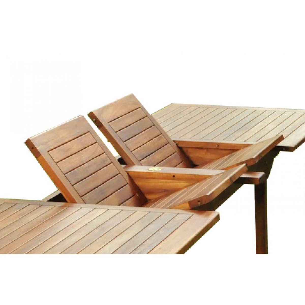 CONCEPT USINE Table rectangulaire 8 chaises et 2 fauteuils en teck huilé LUBOK