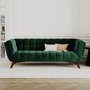 Voir la diapositive 6 : MAISON PAVANE Ensemble canapé et fauteuil en velours vert 4 places-Mona