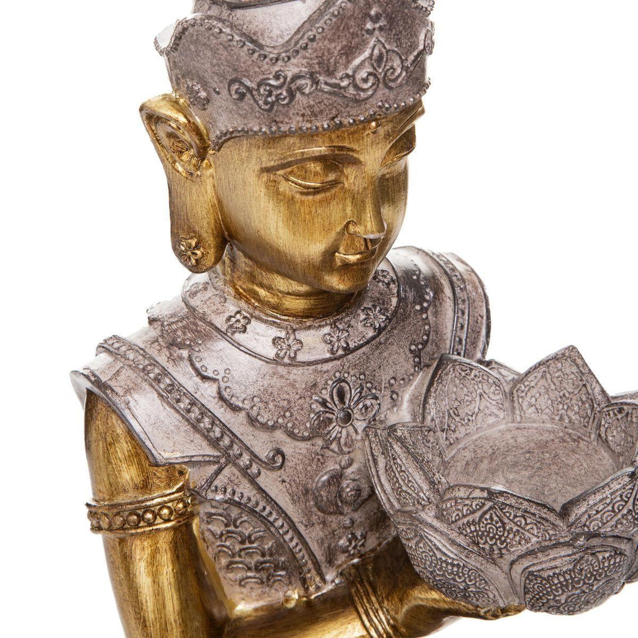 Voir la diapositive 2 : ATMOSPHERA Bouddha & photophore  vintage  45cm marron