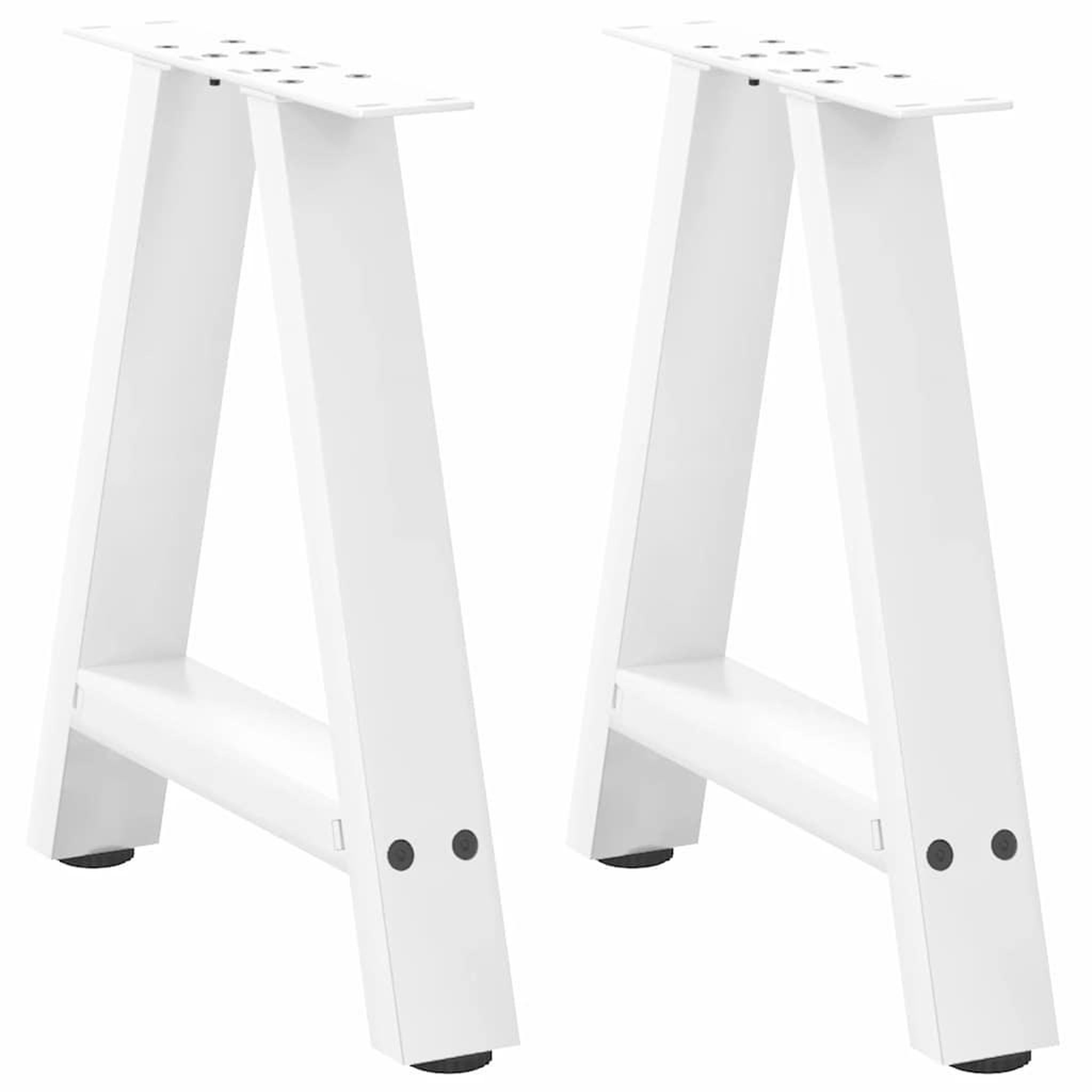 VIDAXL Pieds de table basse forme de A 2 pcs blanc 50x(42-43) cm acier