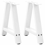 VIDAXL Pieds de table basse forme de A 2 pcs blanc 50x(42-43) cm acier