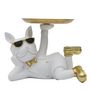 Voir la diapositive 3 : Paris Prix Vide-Poche Statue  Bulldog  27cm Blanc